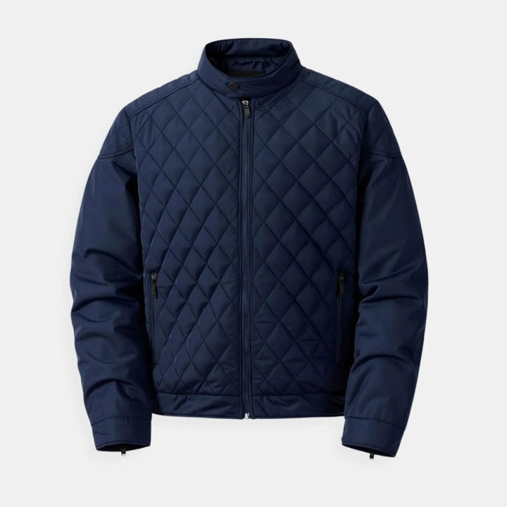 Diamond Quilted Stand Collar Jacket