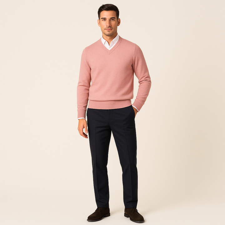 Men's Wool V Neck Sweater