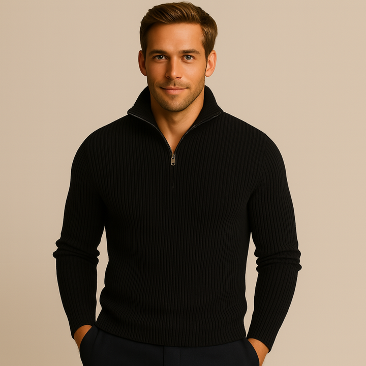 Merino Wool Quarter Zip Sweater