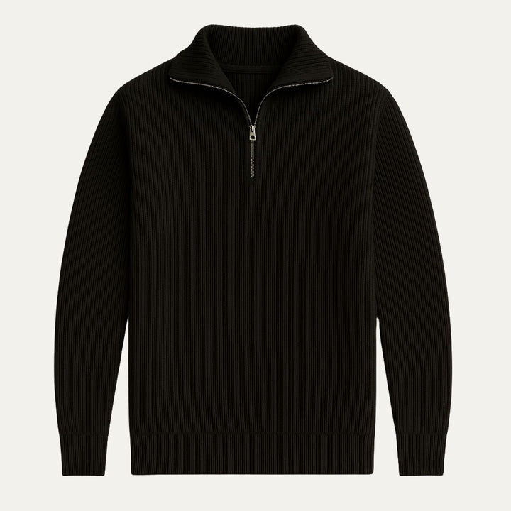 Merino Wool Quarter Zip Sweater