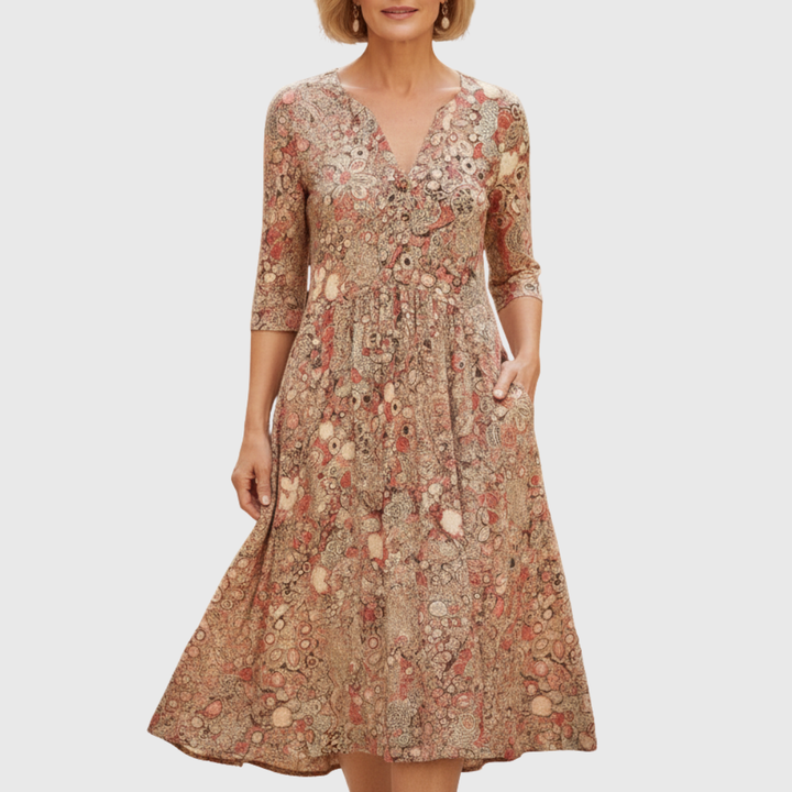 Maggie | V-Neck Midi Dress