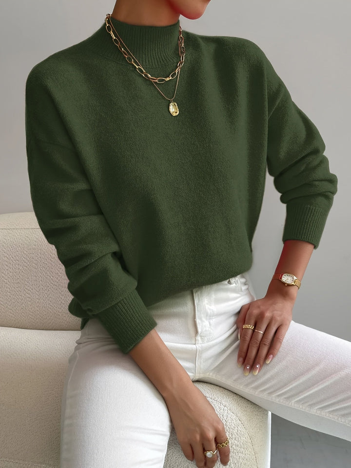 Piper | Drop Shoulder Mock Neck Sweater