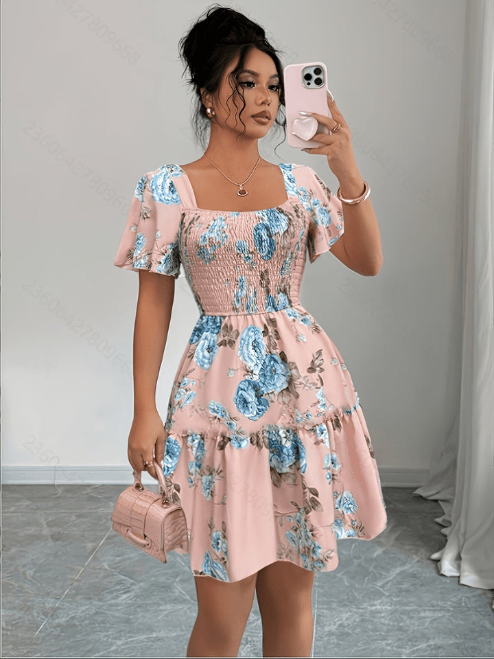 Lorraine | Floral Waist Tie Dress