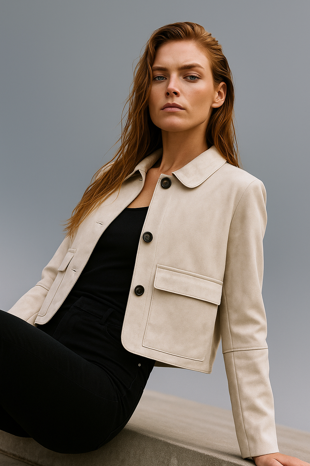 Avery Suede Cropped Jacket