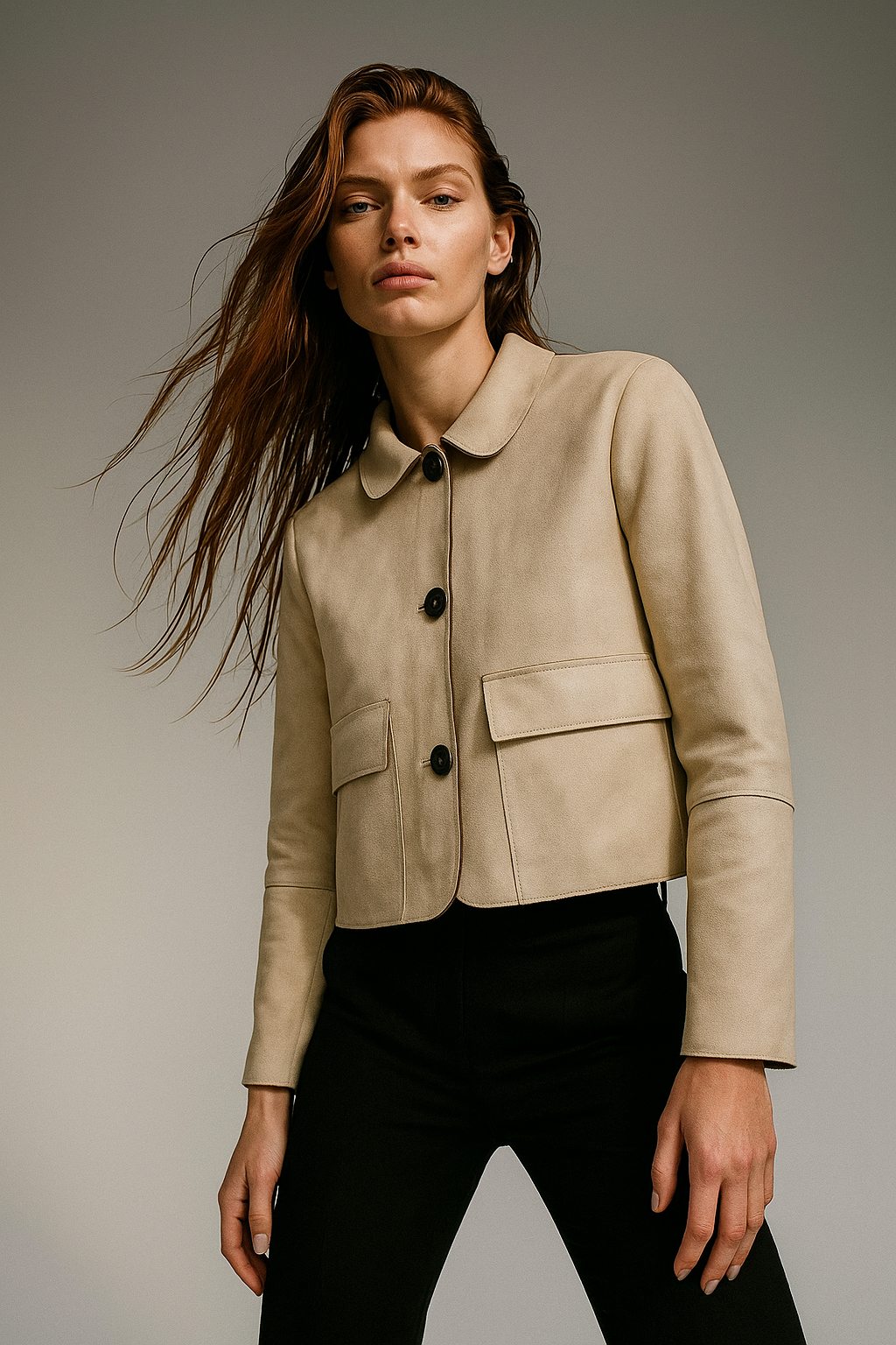 Avery Suede Cropped Jacket