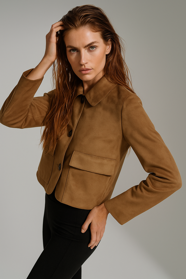 Avery Suede Cropped Jacket