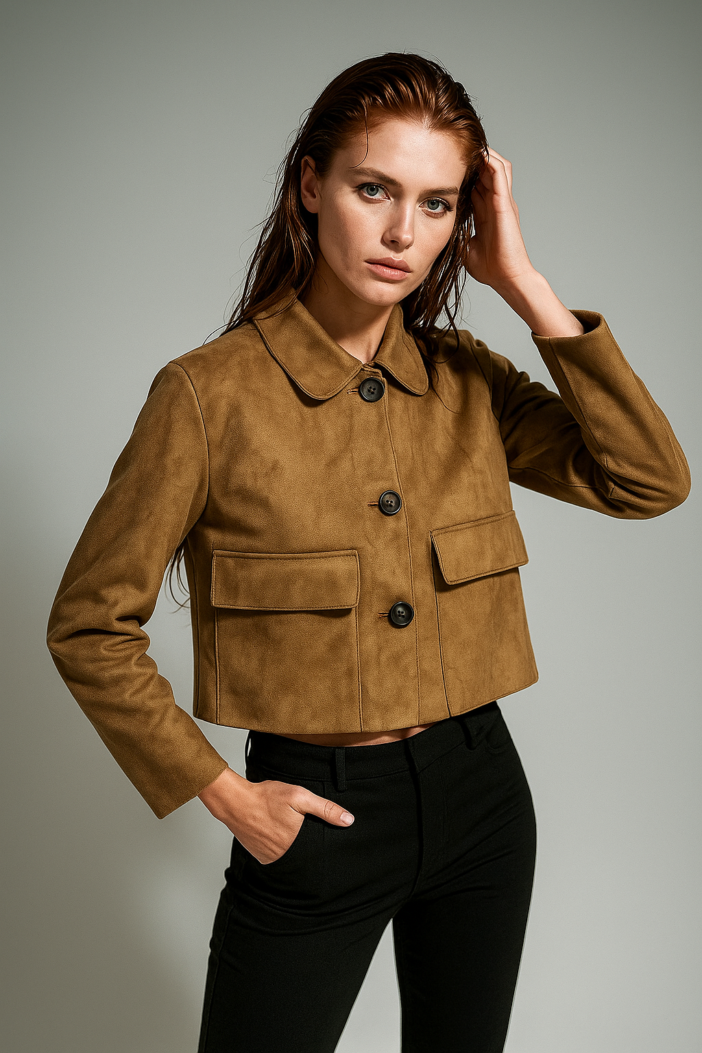 Avery Suede Cropped Jacket