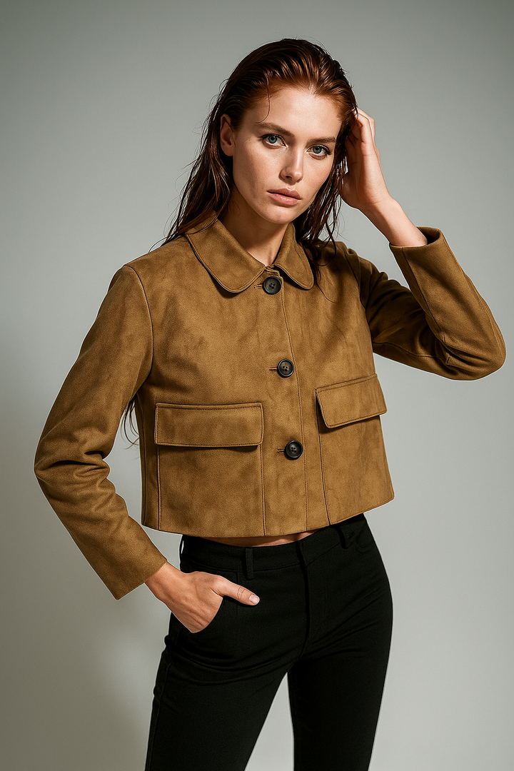 Avery Suede Cropped Jacket