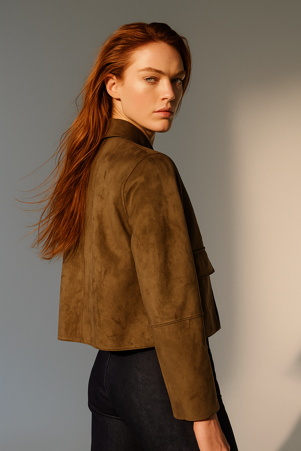 Avery Suede Cropped Jacket