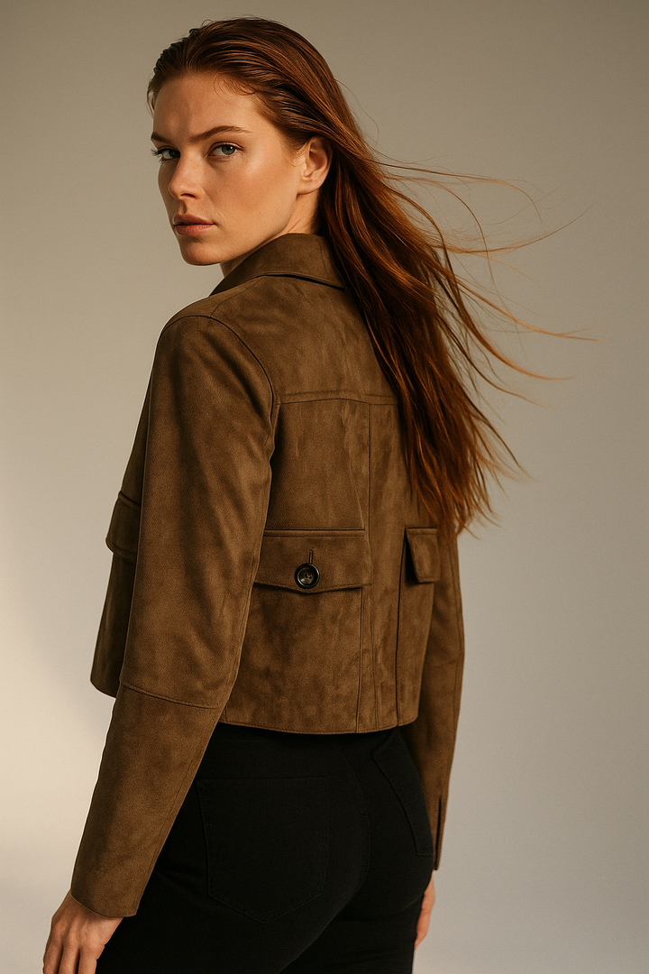 Avery Suede Cropped Jacket