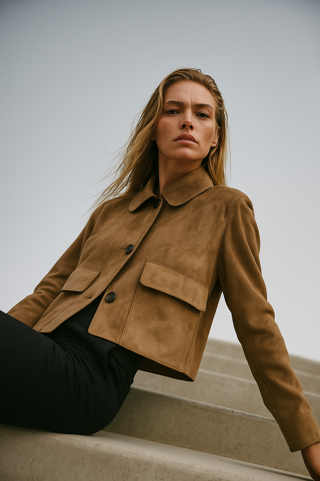 Avery Suede Cropped Jacket