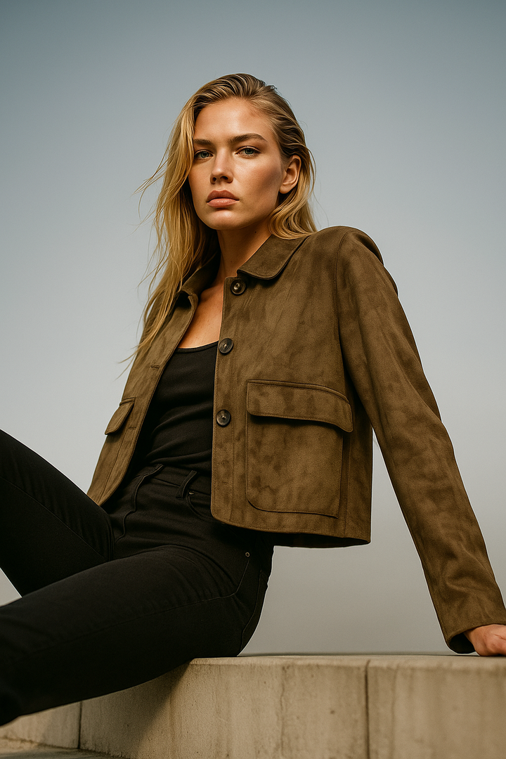 Avery Suede Cropped Jacket