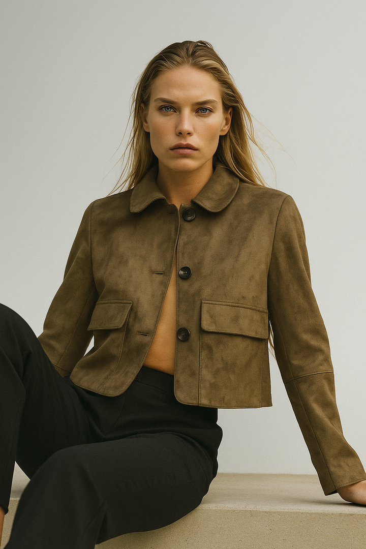 Avery Suede Cropped Jacket