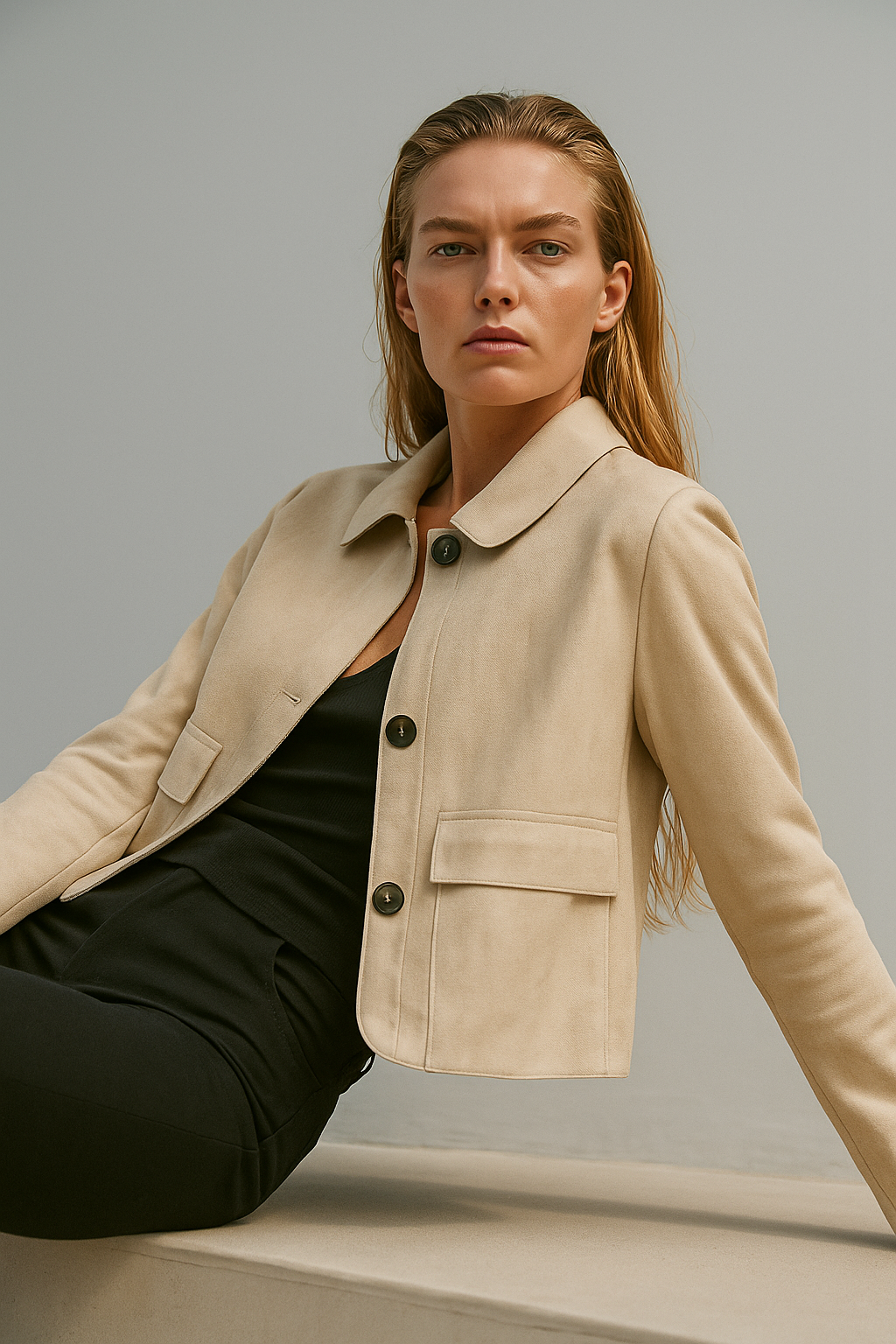 Avery Suede Cropped Jacket