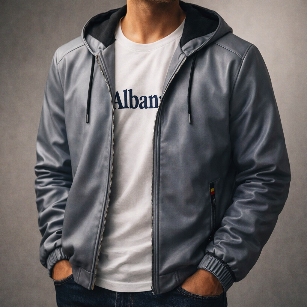 Albany Leather Hoodie