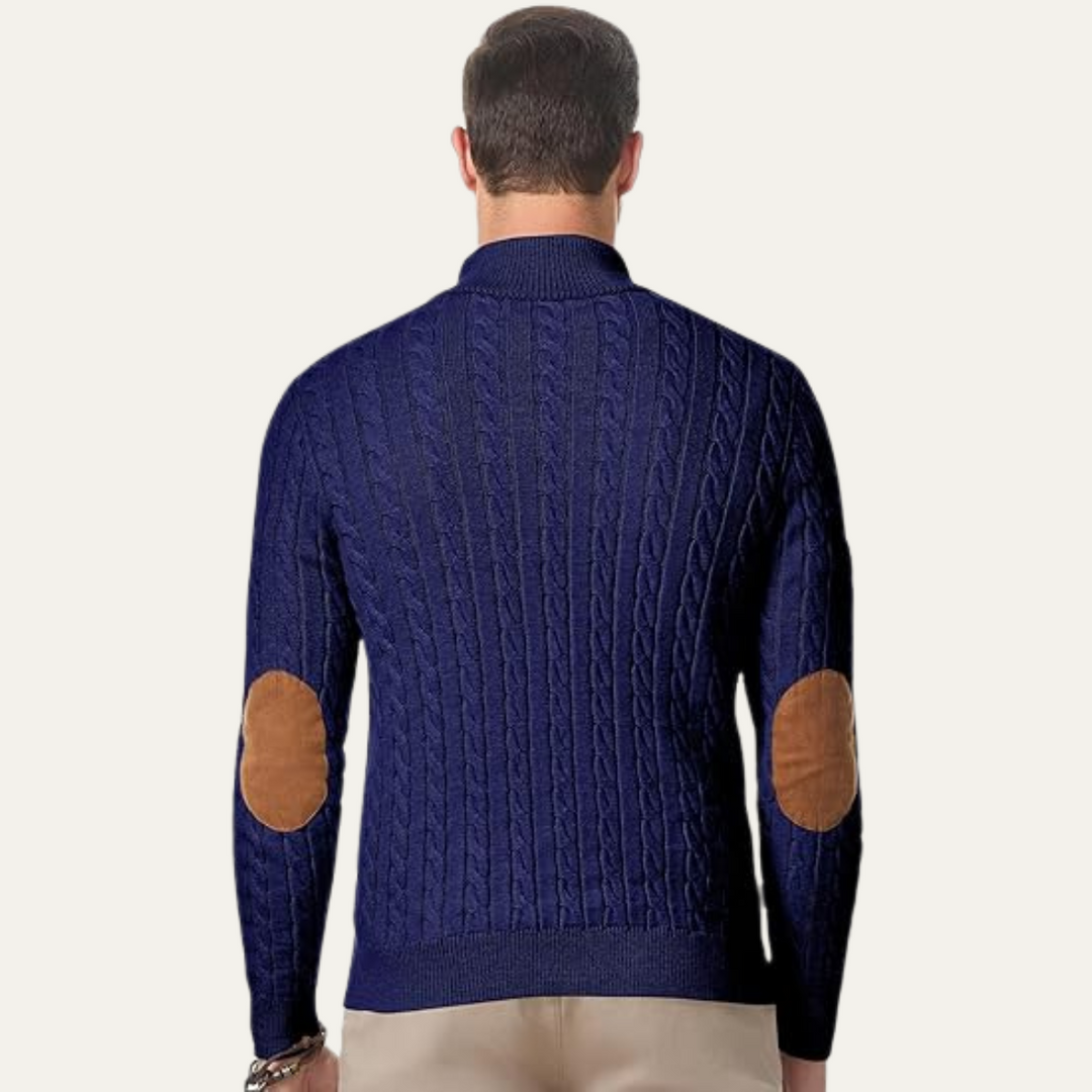 Cable Knit Button Collar Sweater
