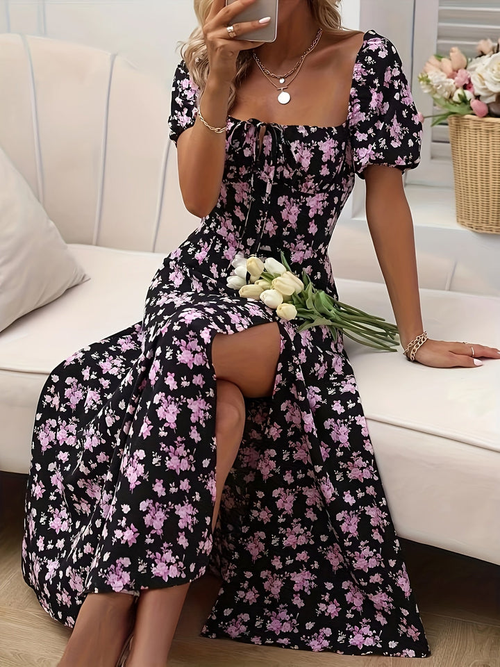 Tanya | Printed Split Hem Dress