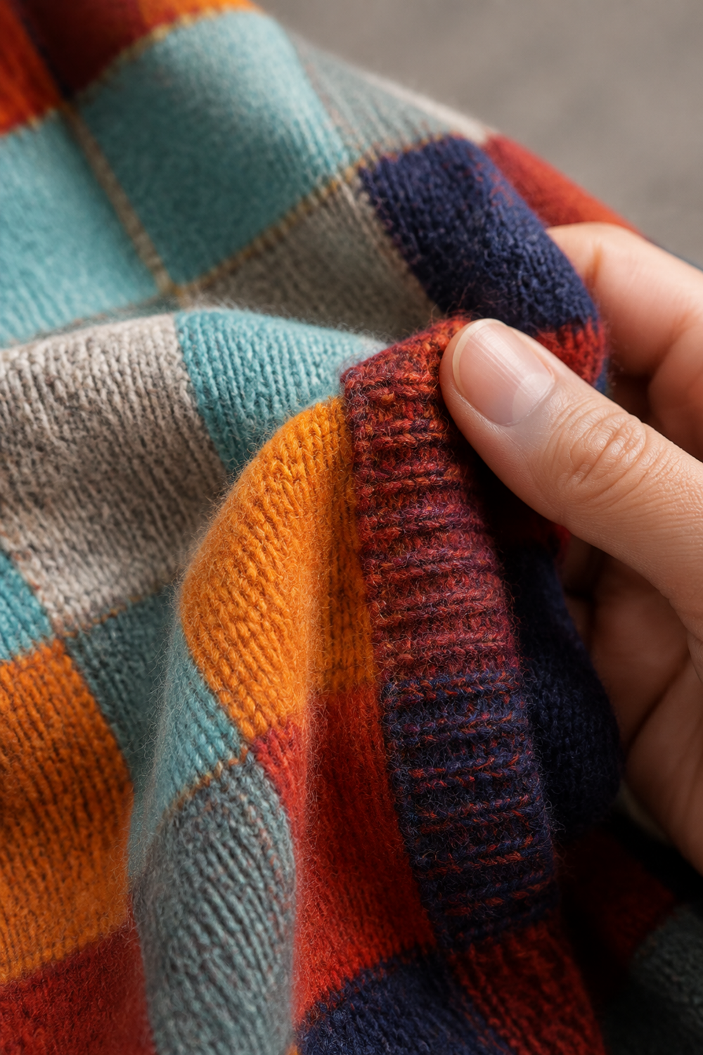 Luxury Cashmere Pullover Van Gogh fabric texture close-up