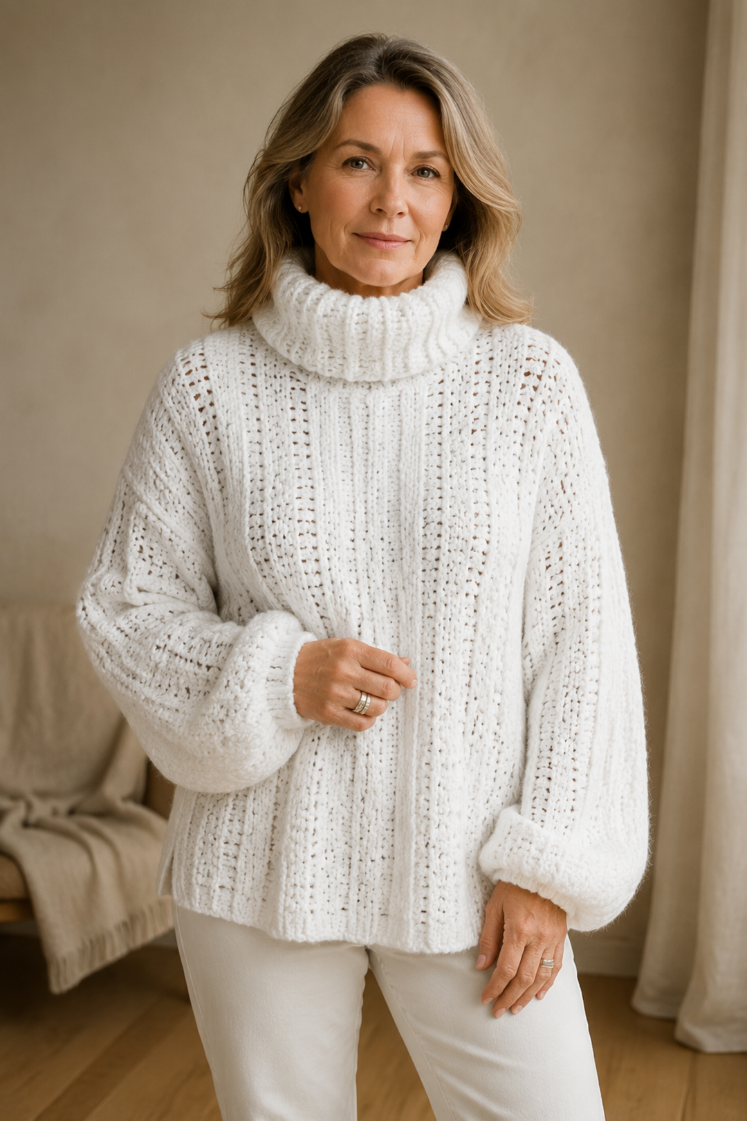 Paulina - Women's Long Sleeve Hoodie Pullover editorial product photograph