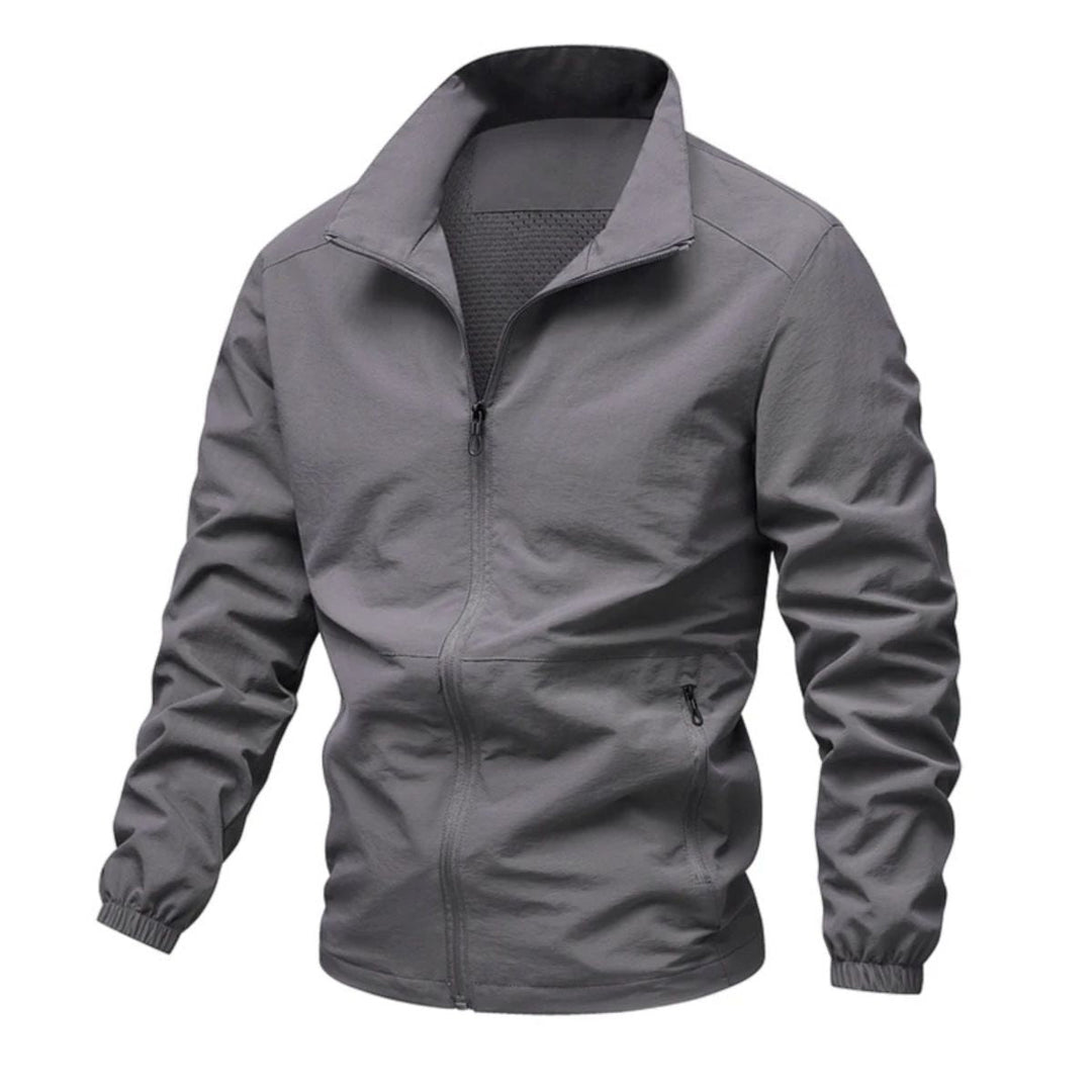 Mesh Lined Zip Front Windbreaker Jacket