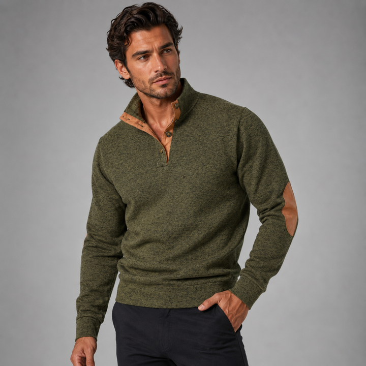 Men's Stand Collar Fleece Sweater