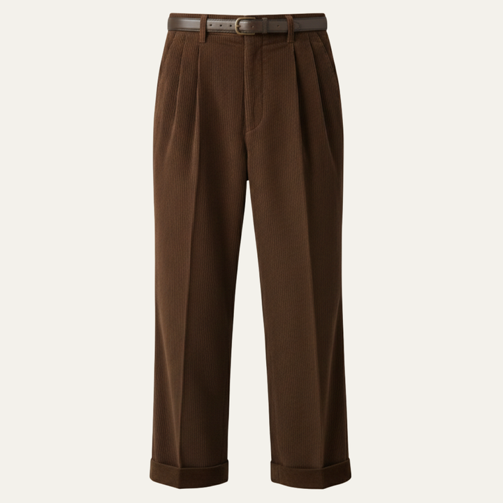 The Timberwood Men's High Waist Pleated Straight Leg Formal Pants