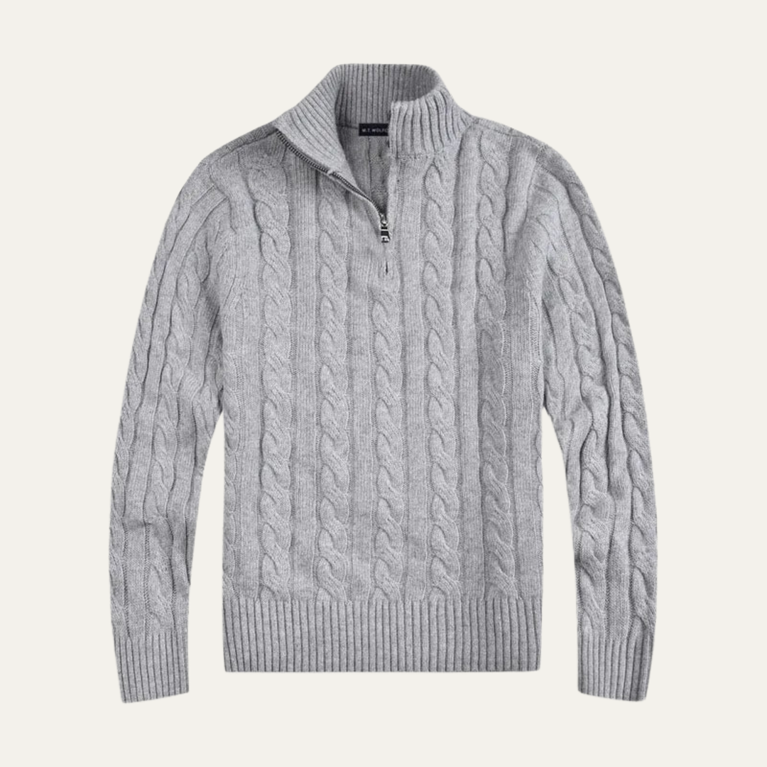 Merino Wool Half Zip Sweater