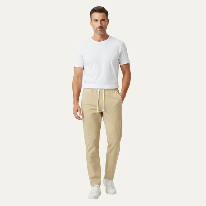The Glenstone Men’s Lightweight Loose Fit Linen Blend Drawstring Pants