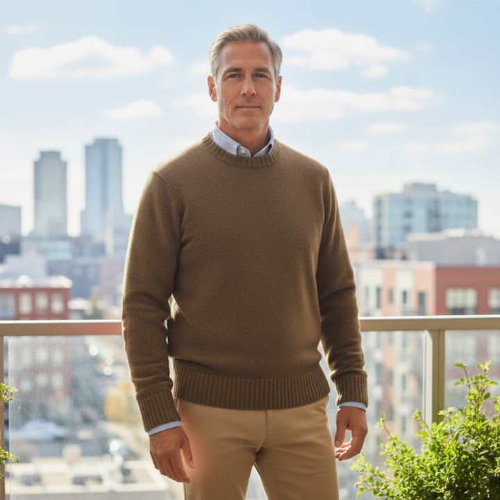 Wool Blend Elbow Patch Sweater