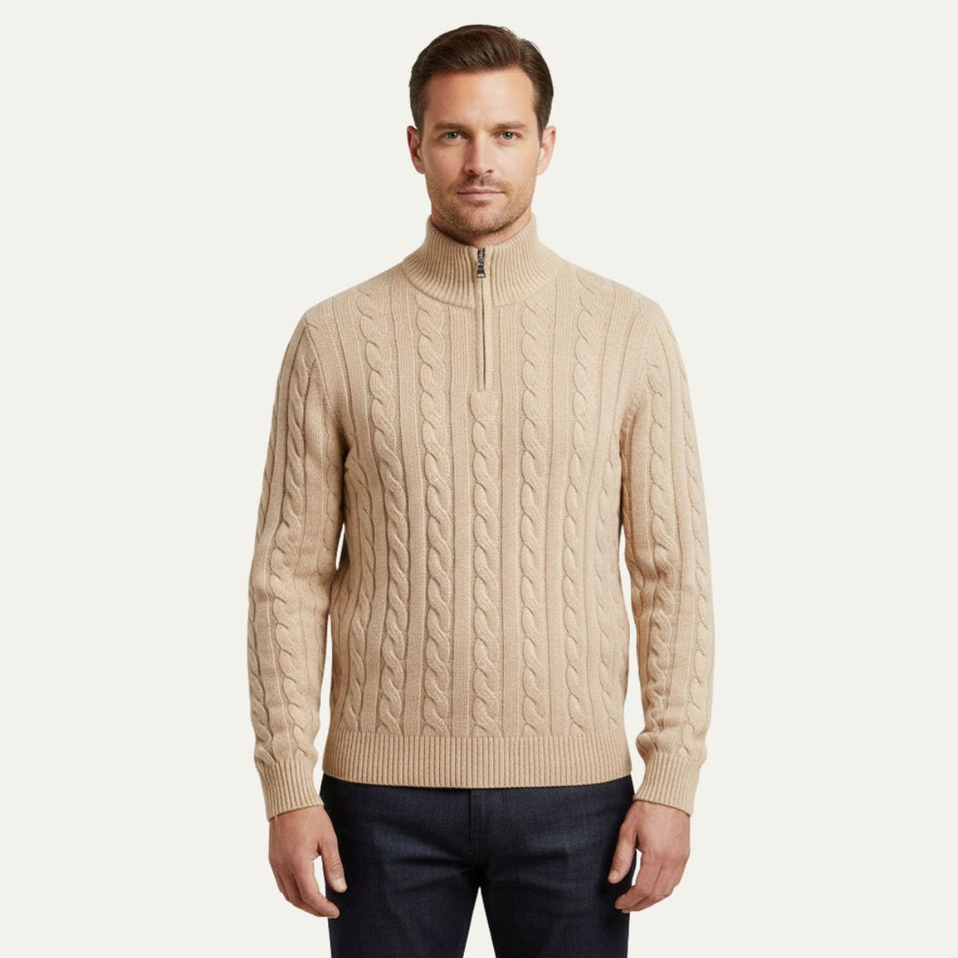 Merino Wool Half Zip Sweater