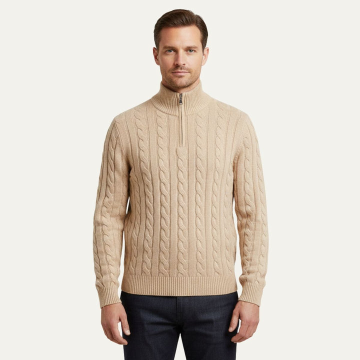Merino Wool Half Zip Sweater