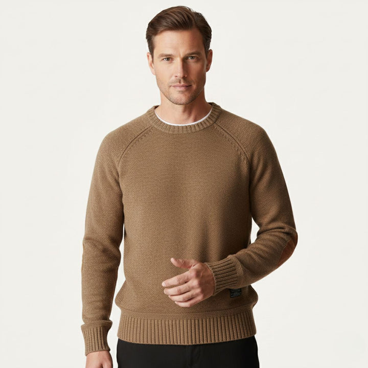 Wool Blend Elbow Patch Sweater