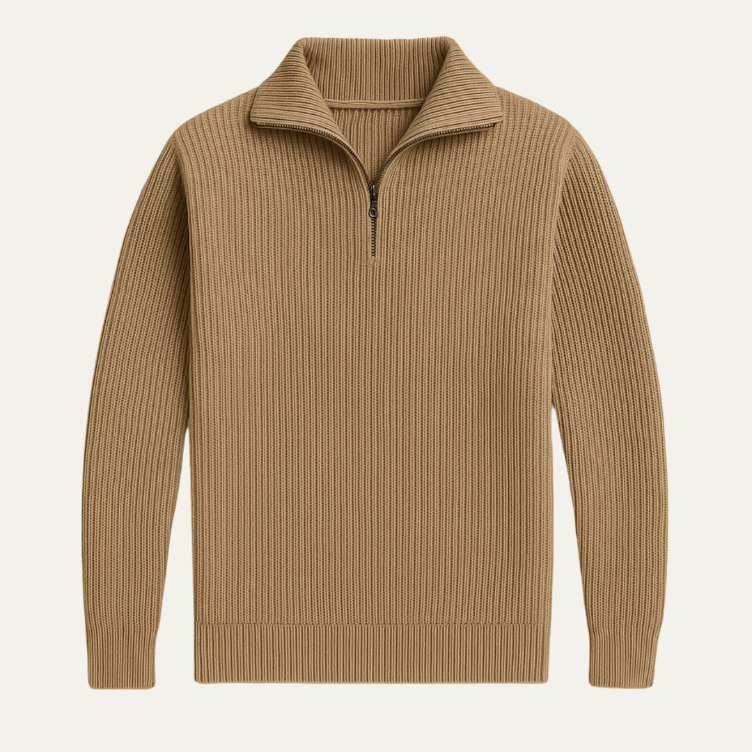 Merino Wool Quarter Zip Sweater