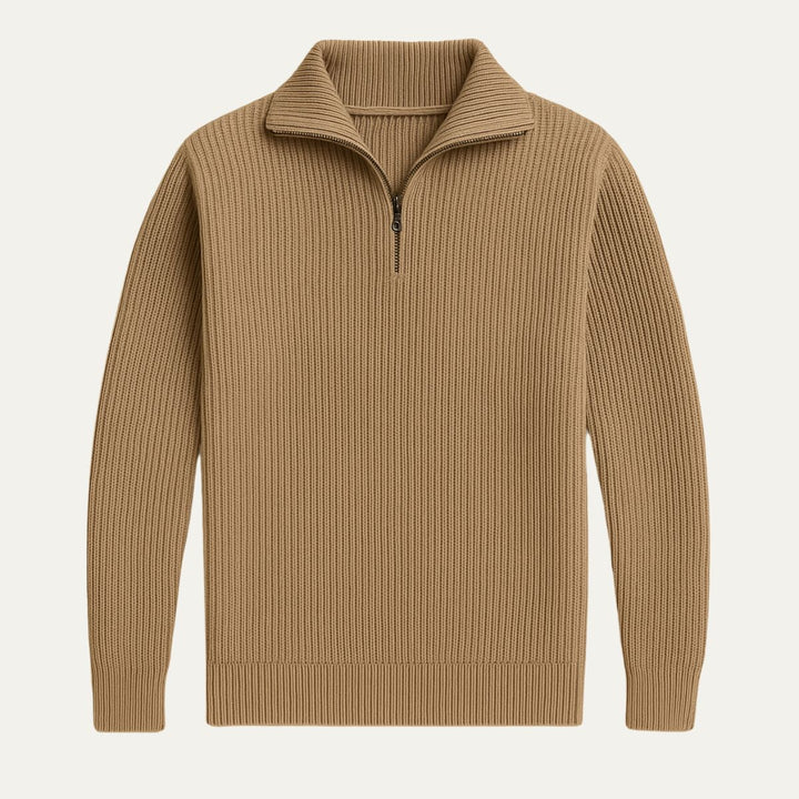 Merino Wool Quarter Zip Sweater