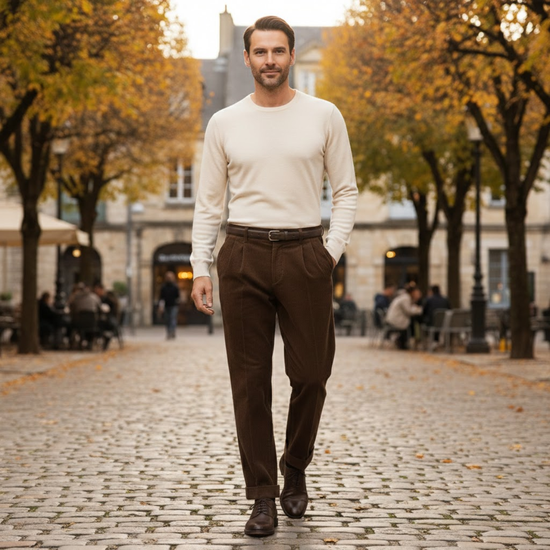 The Timberwood Men's High Waist Pleated Straight Leg Formal Pants