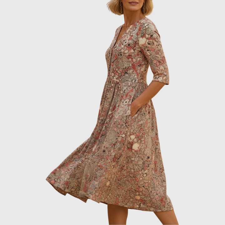 Maggie | V-Neck Midi Dress
