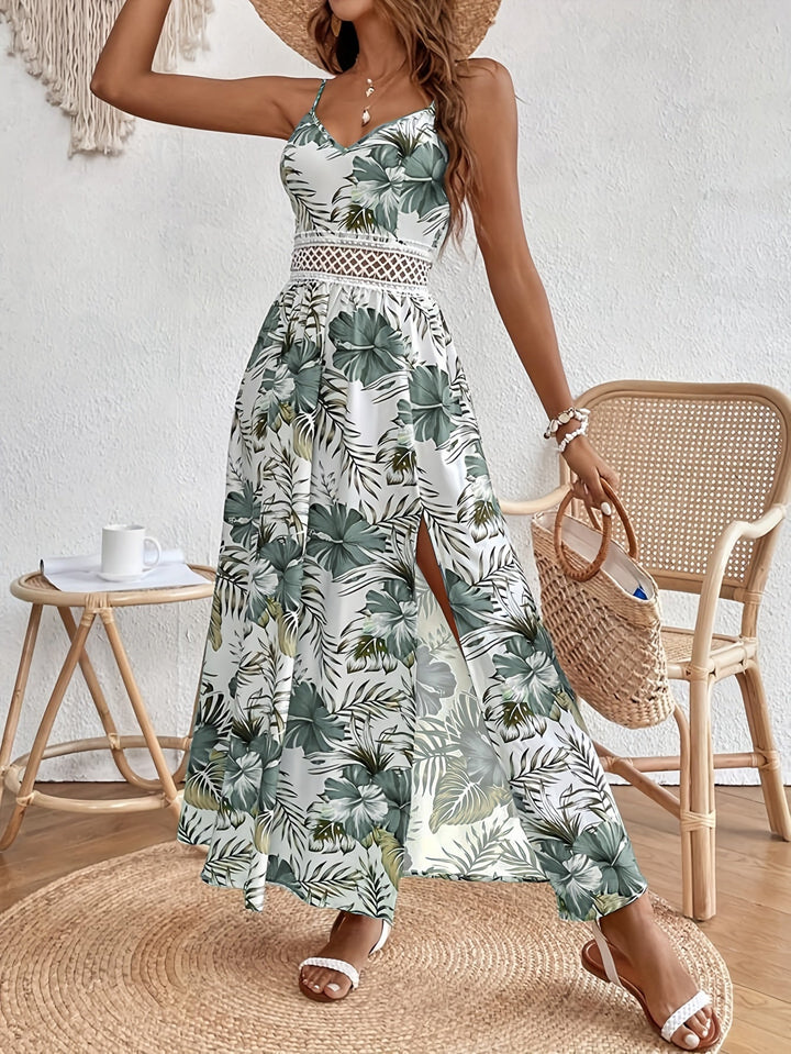 Kimberly | Floral Strappy Split Dress