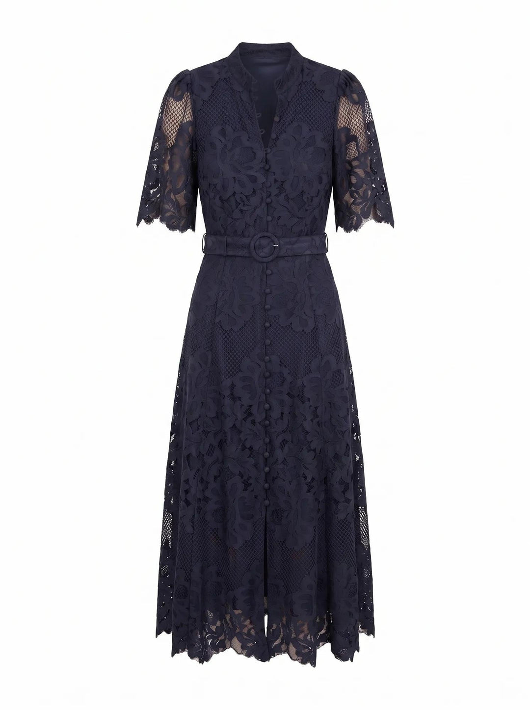 Monica | Flutter Sleeve Lace Midi Dress