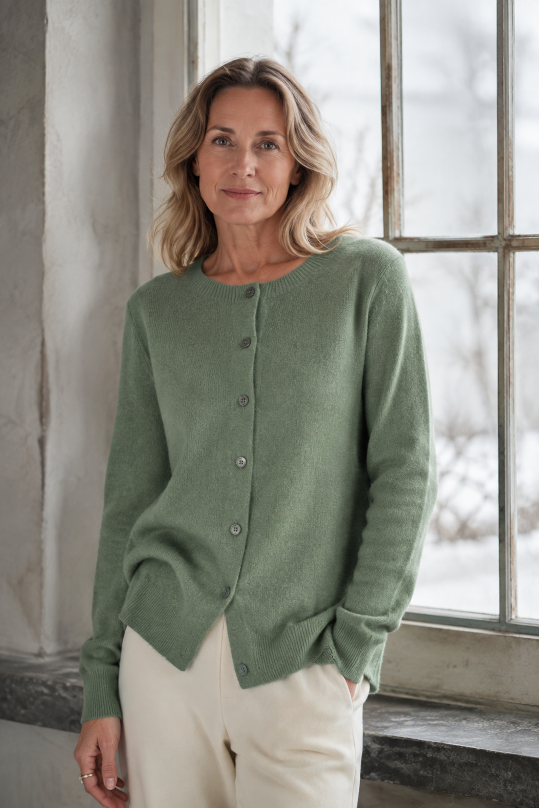 Anna | Merino Cardigan editorial product photograph