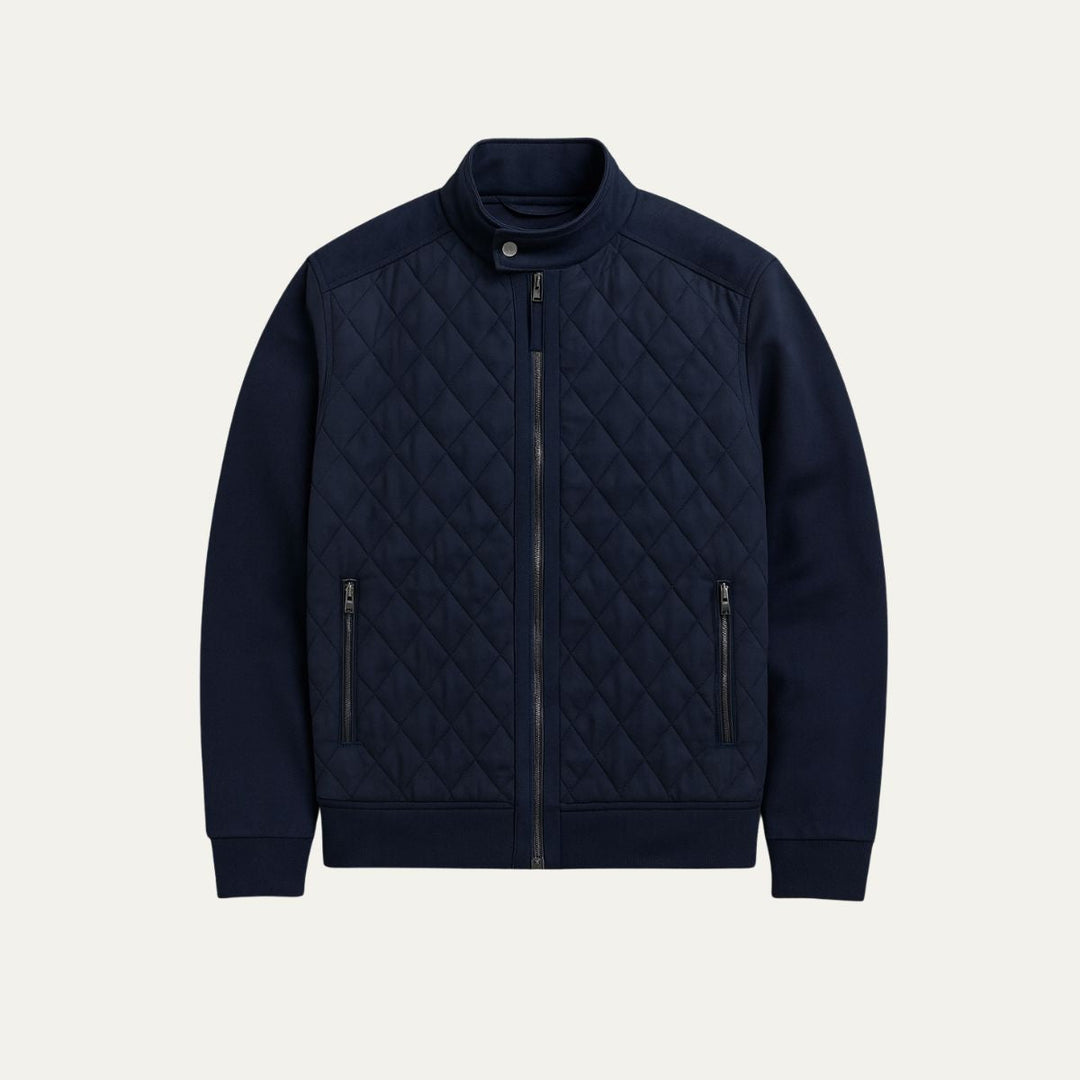 Diamond Quilted Stand Collar Jacket