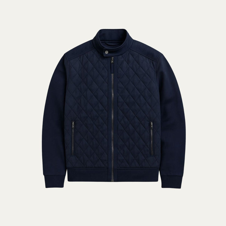 Diamond Quilted Stand Collar Jacket