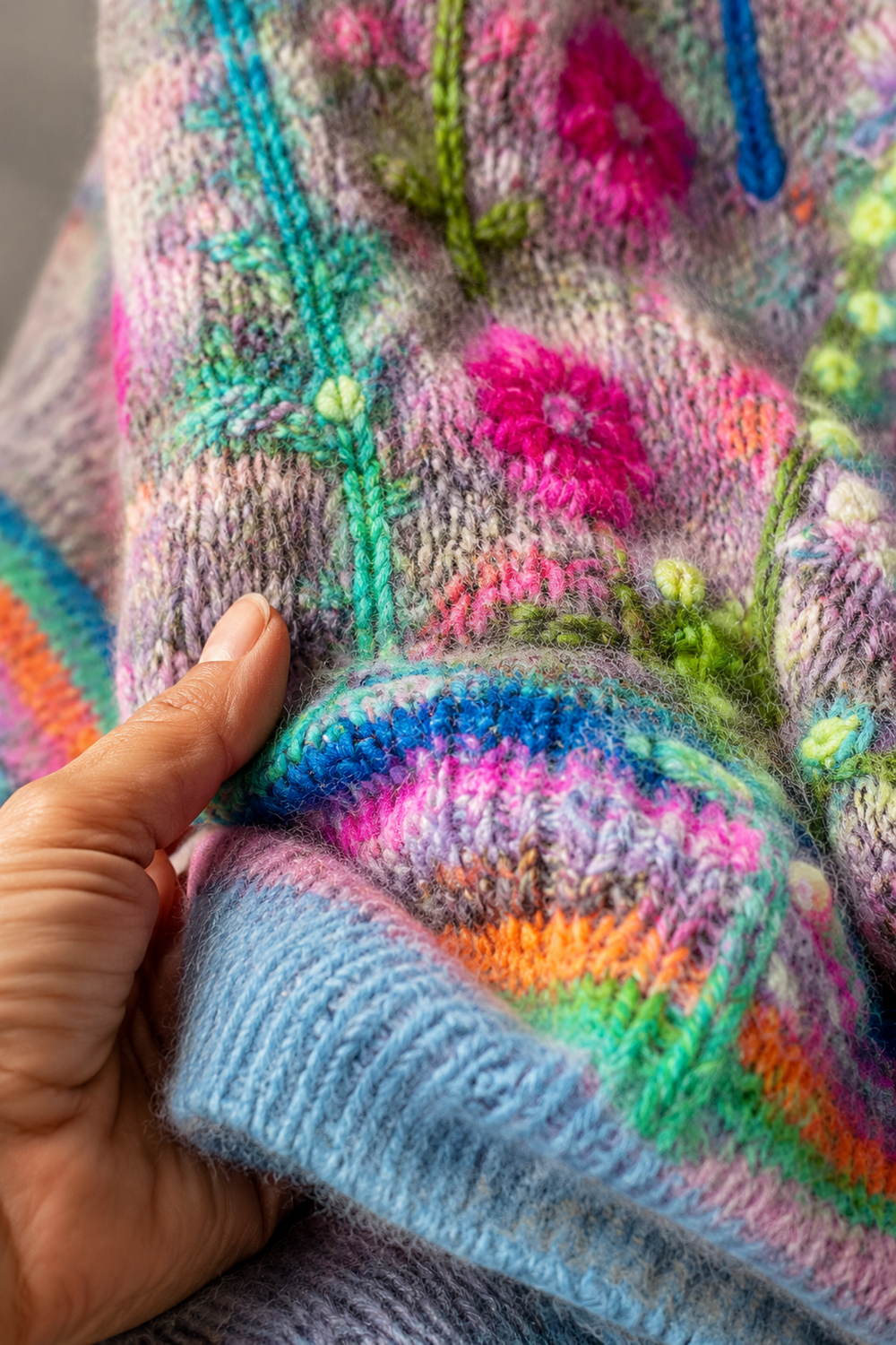 Evie | Floral Cardigan fabric texture close-up