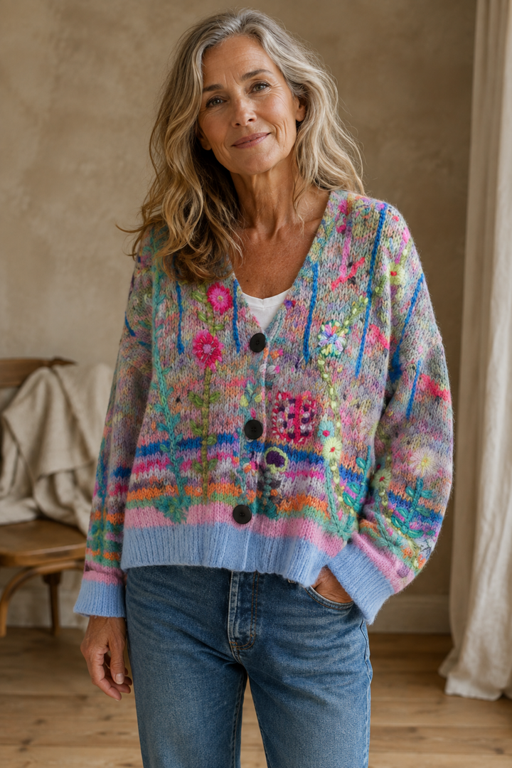 Evie | Floral Cardigan editorial product photograph