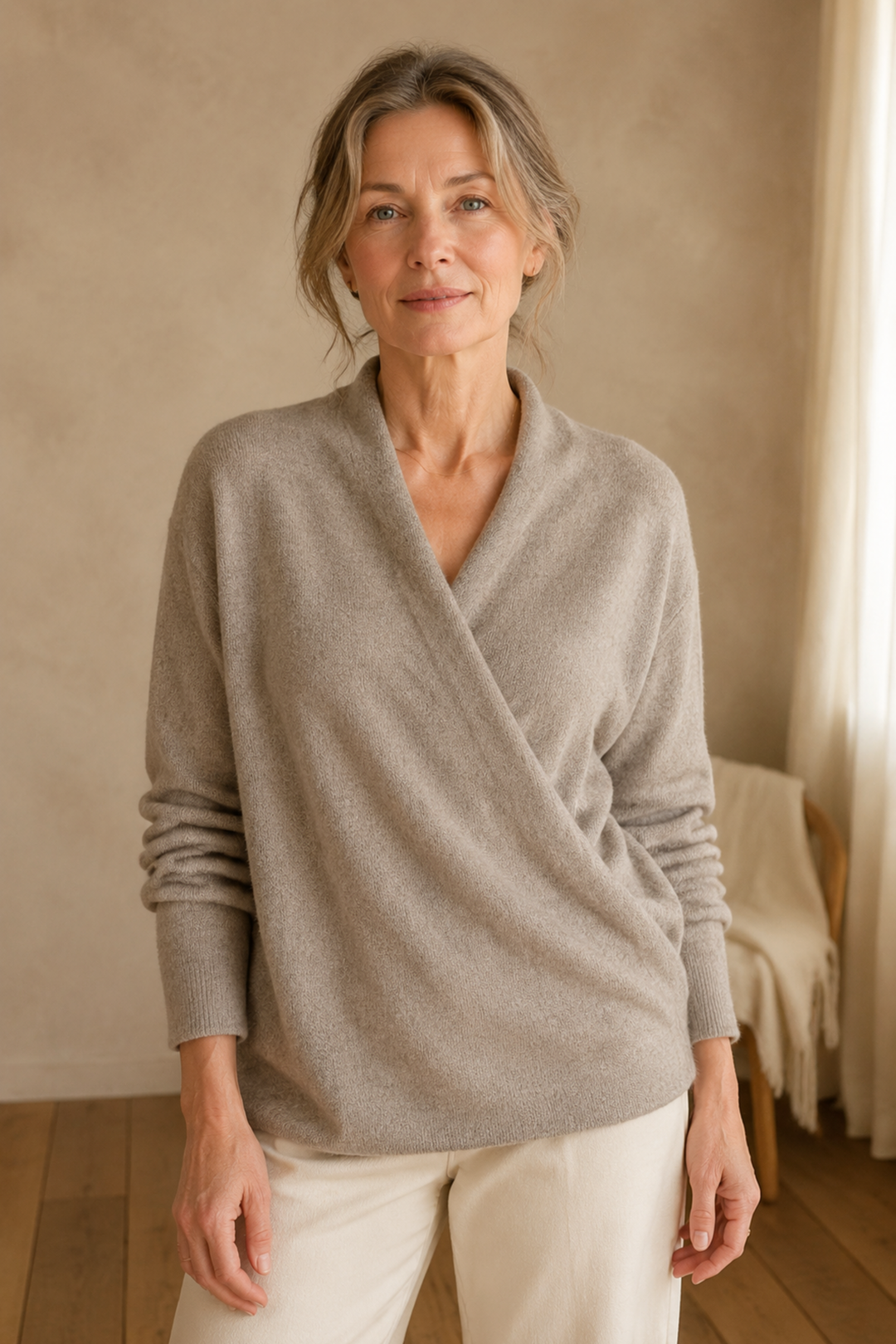 Crossed Wrap Sweater editorial product photograph