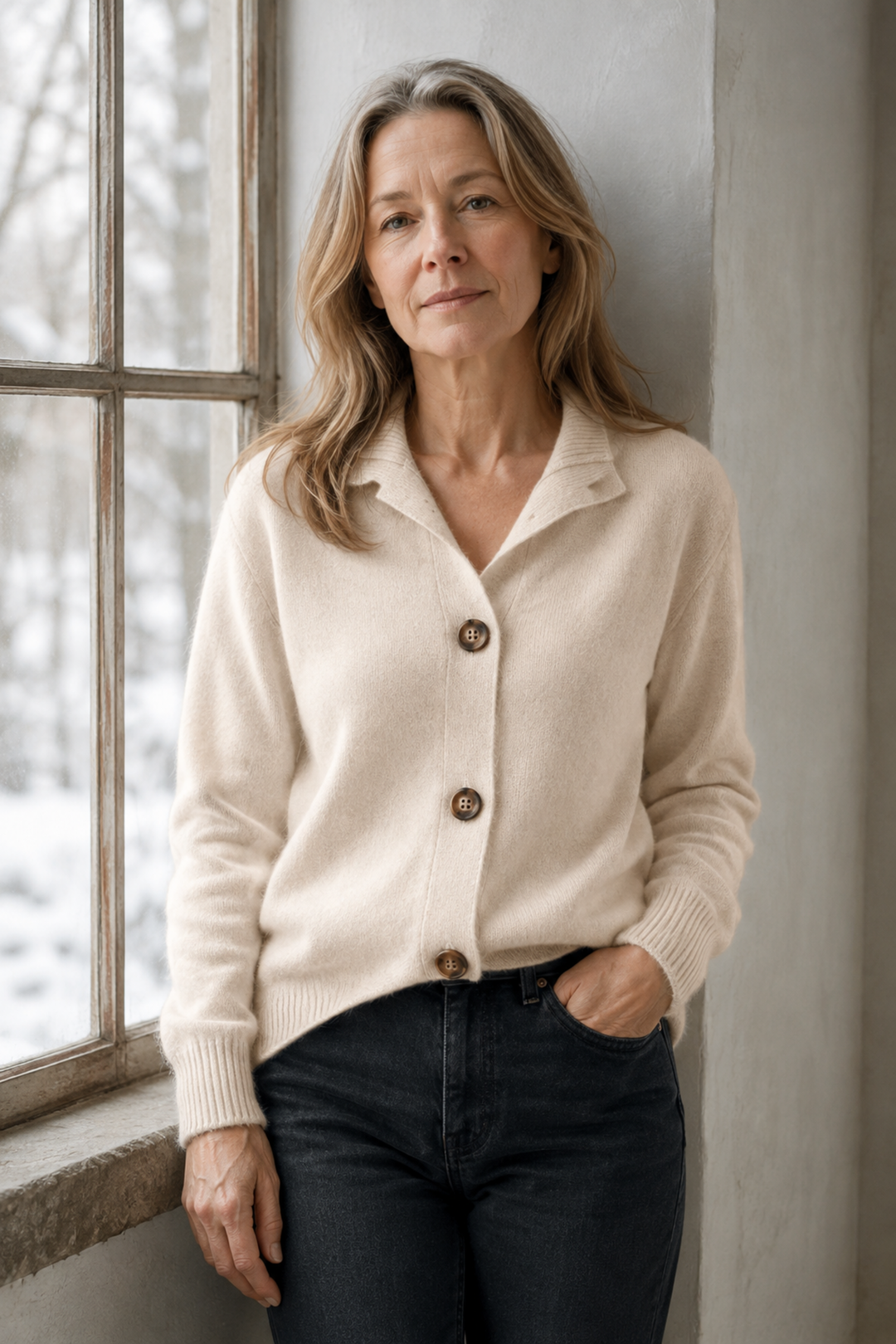 Annie™ | Knitted Cashmere Vest editorial product photograph