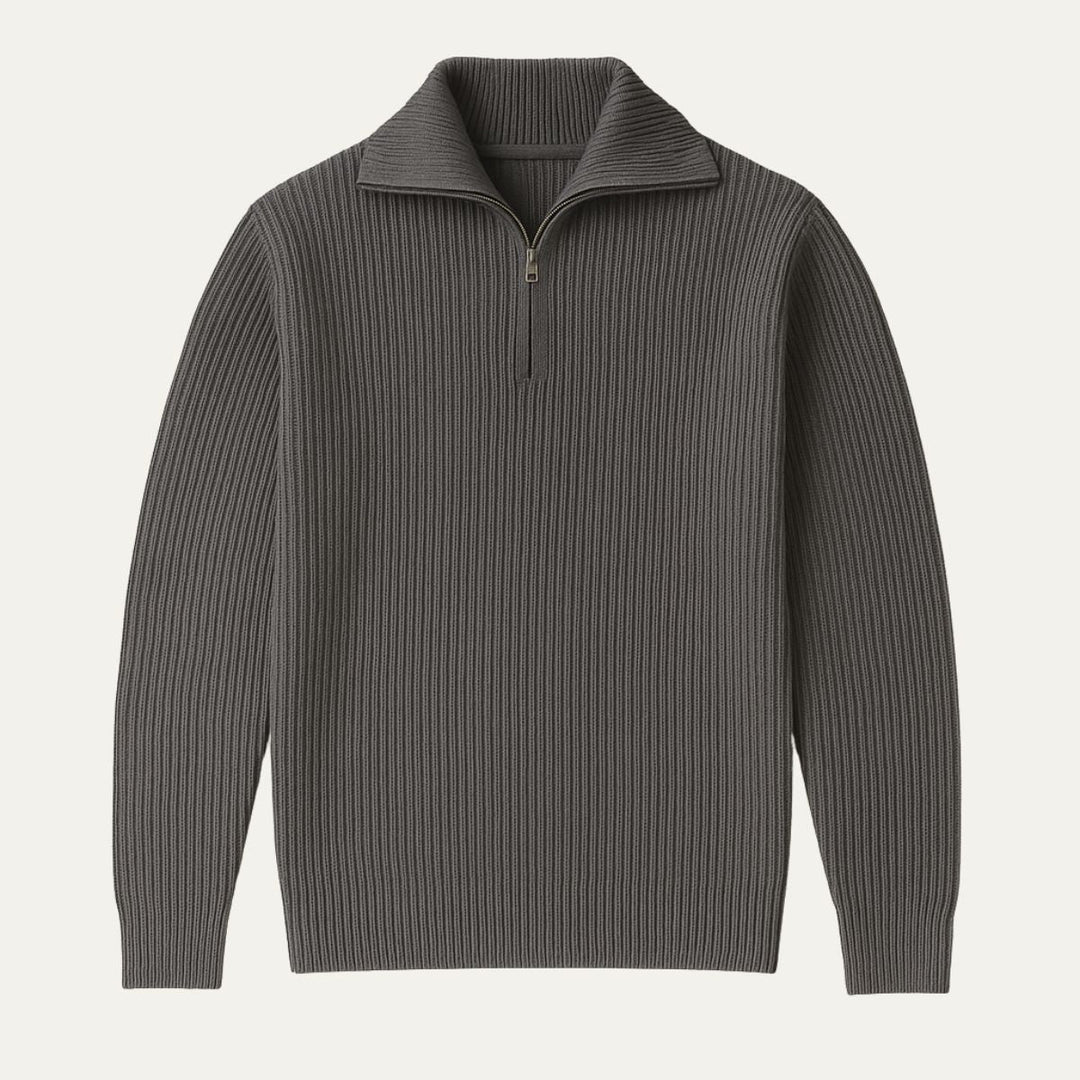Merino Wool Quarter Zip Sweater
