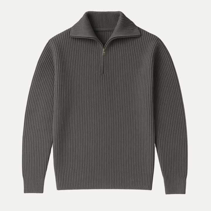 Merino Wool Quarter Zip Sweater