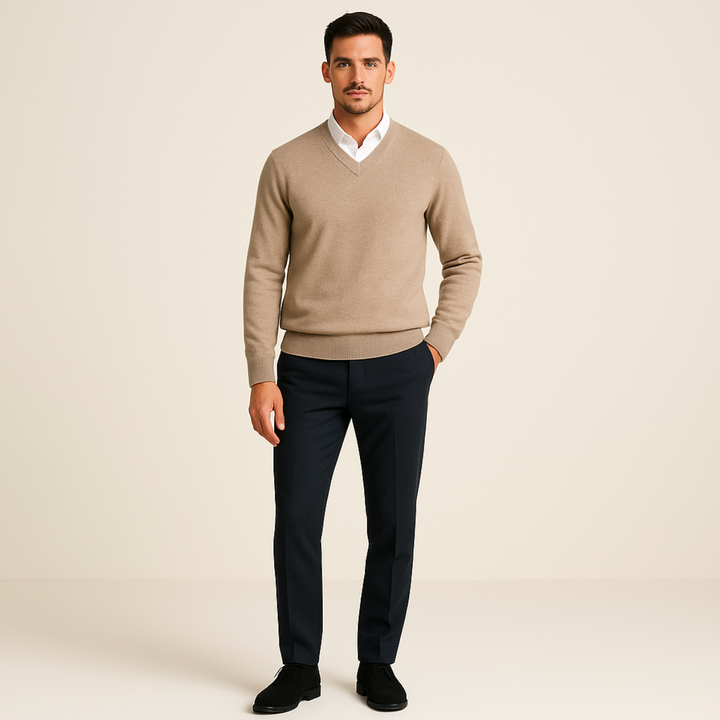 Men's Wool V Neck Sweater