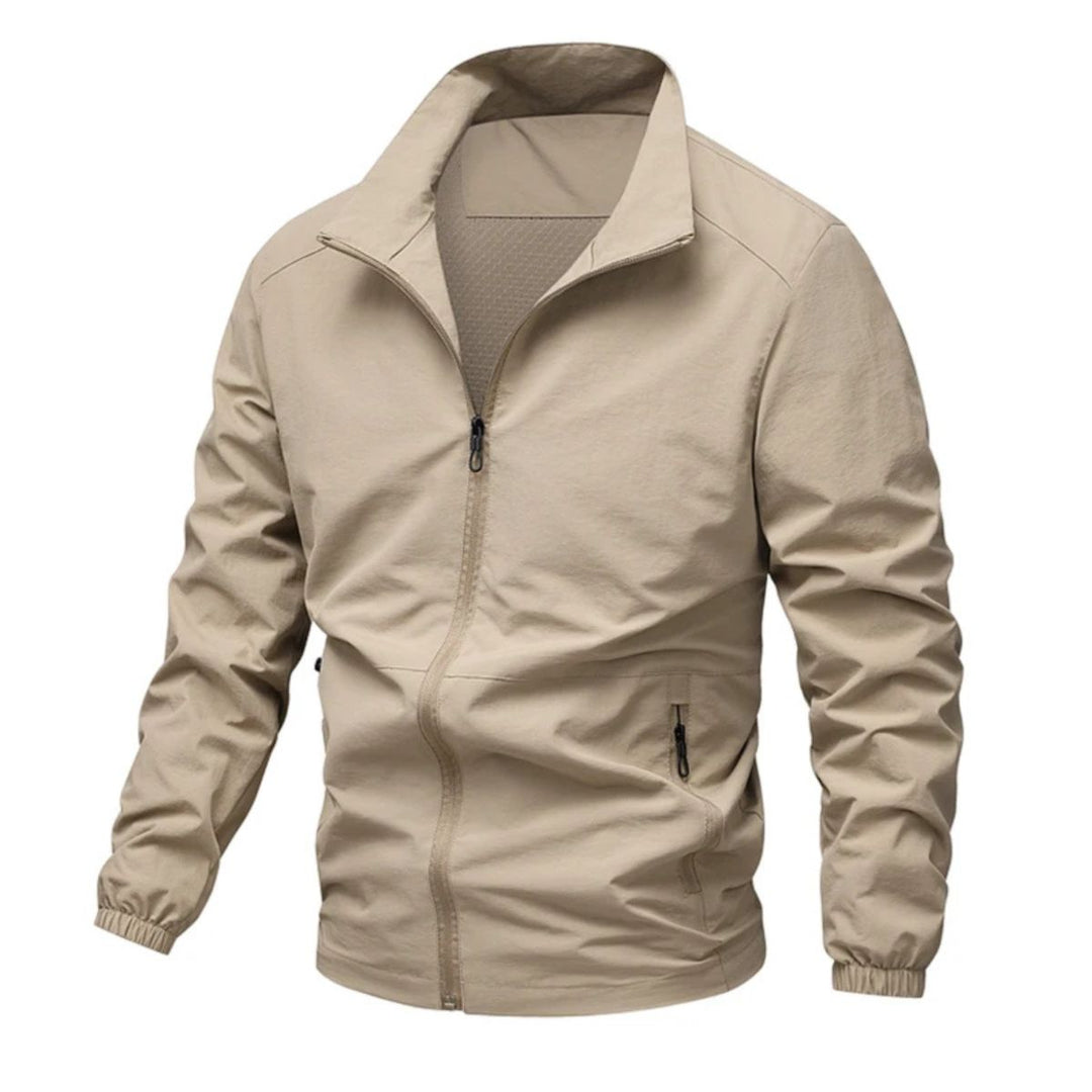 Mesh Lined Zip Front Windbreaker Jacket