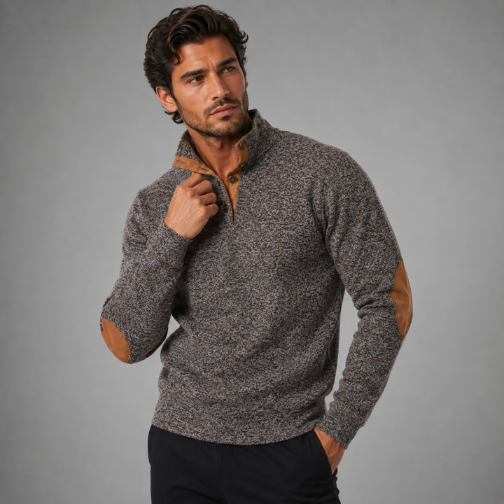 Men's Stand Collar Fleece Sweater